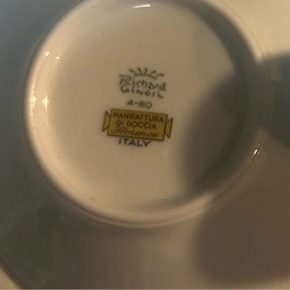 Vintage Richard Ginori Italy Espresso Mug Cup & Saucer Regal Orange Gilt